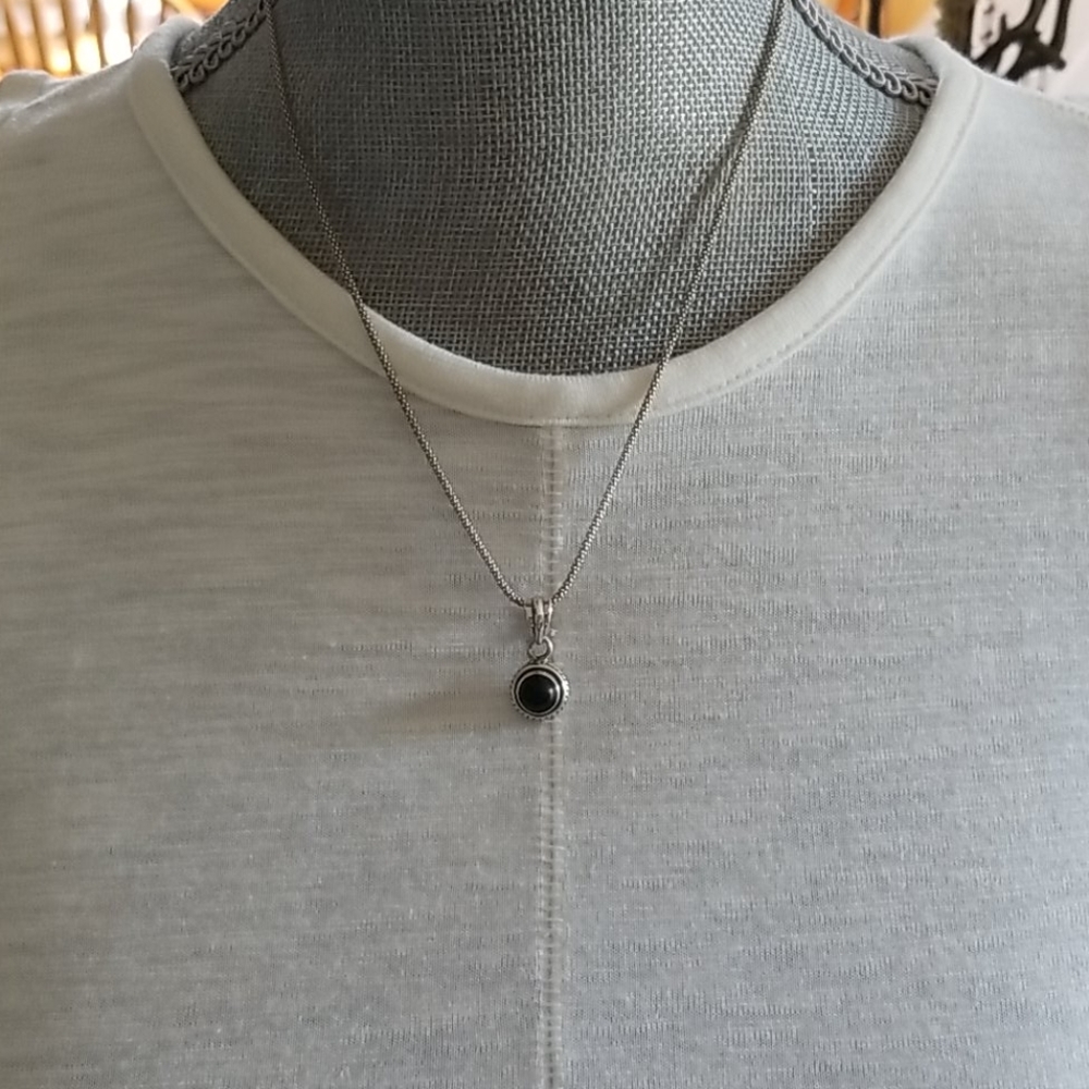 Black Onyx Sterling Silver 925 Necklace